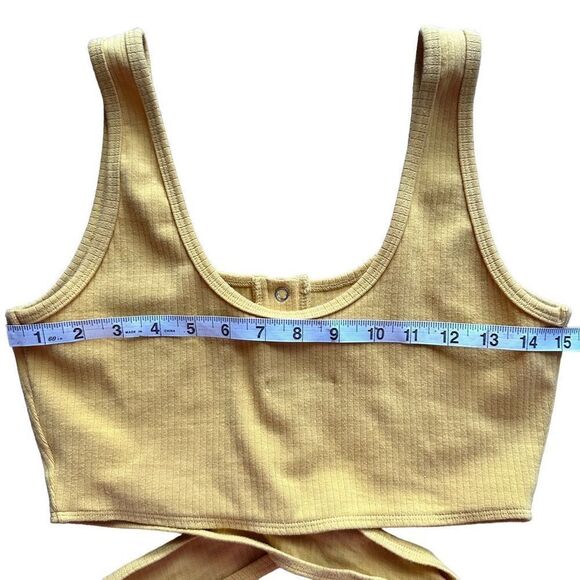 Privacy Please Orion Tank Tie Snap Button Front Yellow Small - Picture 4 of 6